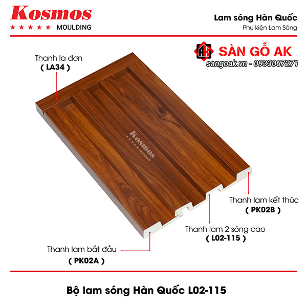 Tấm ốp lam 2 sóng cao Hàn Quốc L02-121